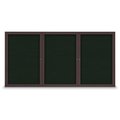 United Visual Products 18"x24" 1-Door Enclosed Outdoor Letterboard, Green Felt/Bronze Alum UV1166D-BRONZE-GREEN